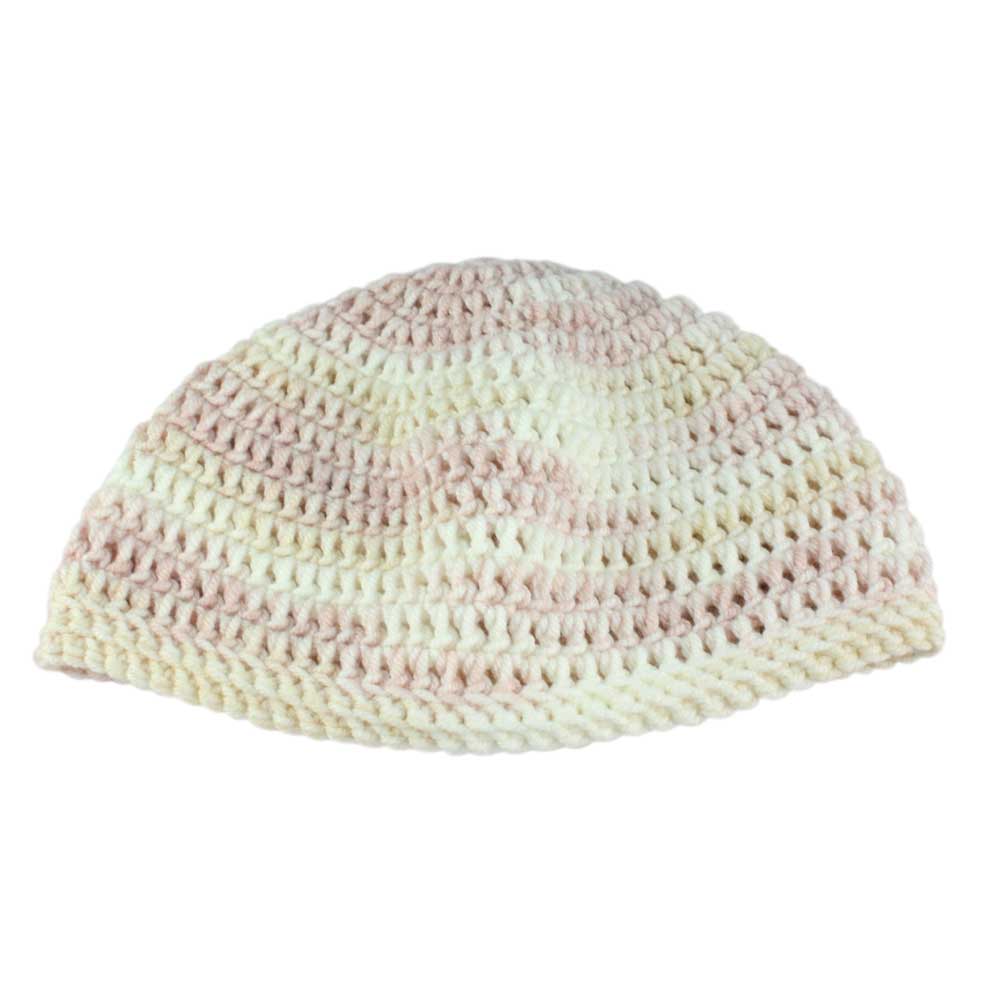 Pastel Pink and Tan Beanie Hat Small/Medium - JMCH30SM - Lilylin Designs