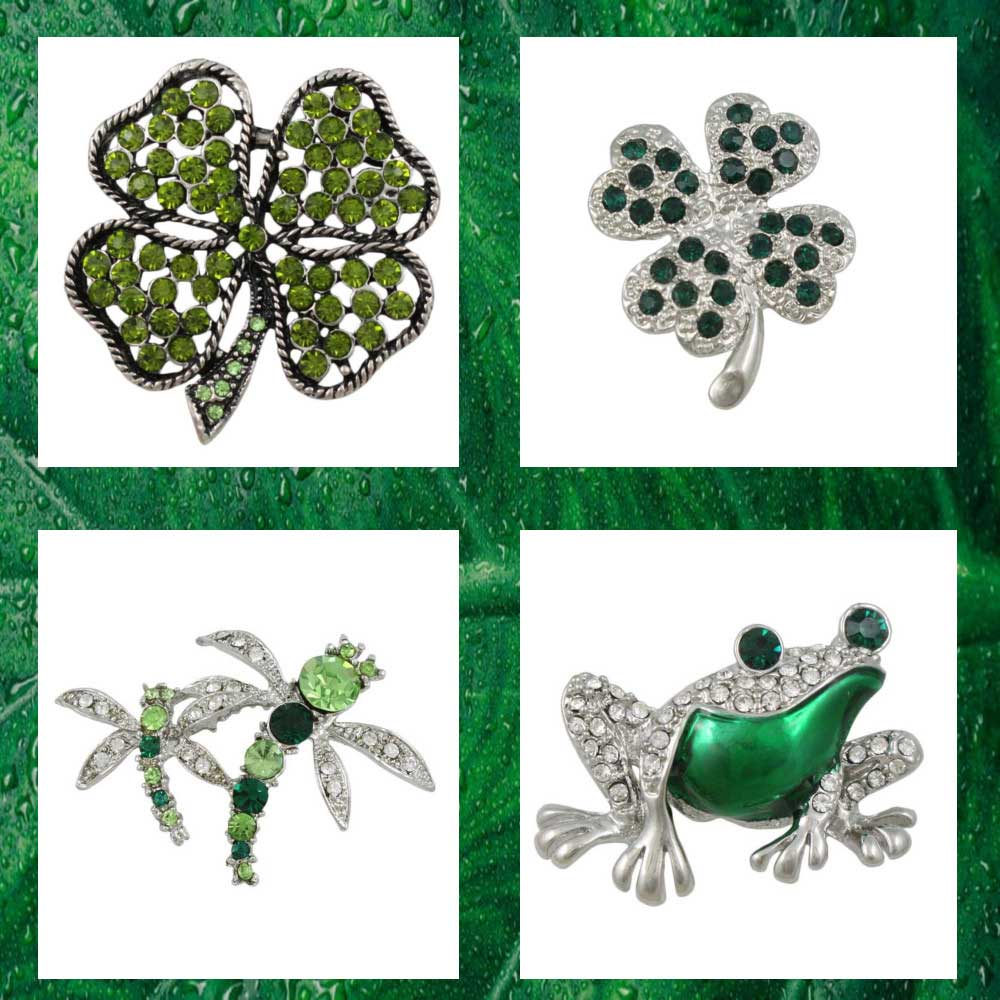 Lilylin Designs lapel pins and brooches features animals insects holidays in a variety of materials including enamel crystal and shell