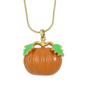 Orange Enamel Pumpkin Pendant with Gold-plated Chain - Lilylin Designs