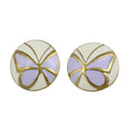 Light Purple Butterfly Button Pierced Earring - EQ105 - Lilylin Designs