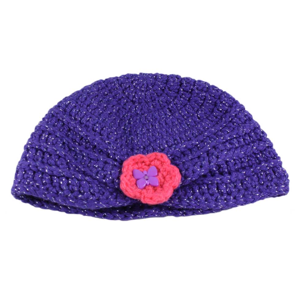 Lilylin Designs Purple and Pink Princess Turban Crochet Kids Hat