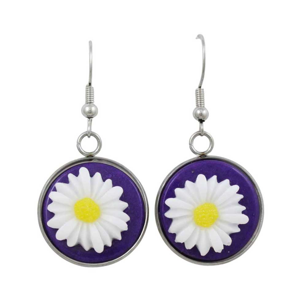 Handcrafted Daisy Earrings in 8 Bold Colors - Lilylin Designs
