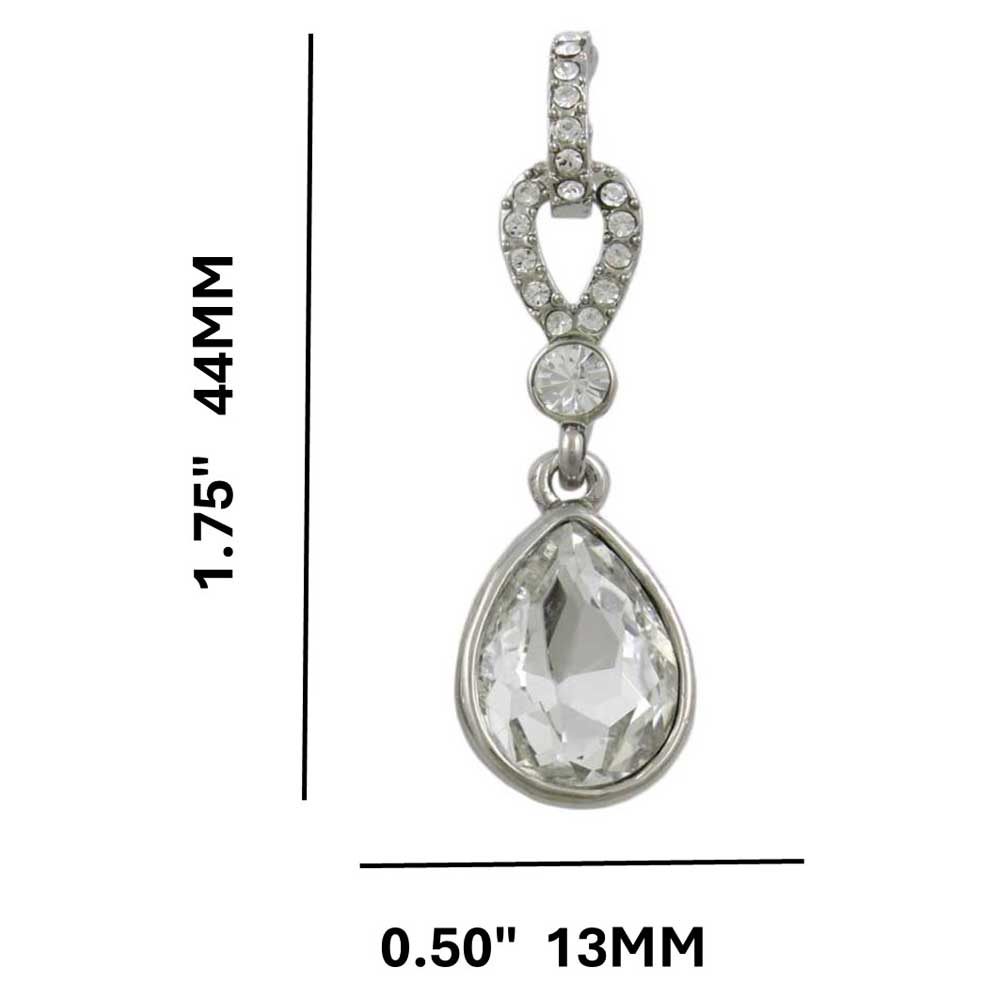 Clear Crystal Hoop with Dangling Teardrop Earring - REC024 - Lilylin Designs