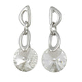 Dangling Large Round Clear Crystal Pierced Earring - REC033 - Lilylin Designs