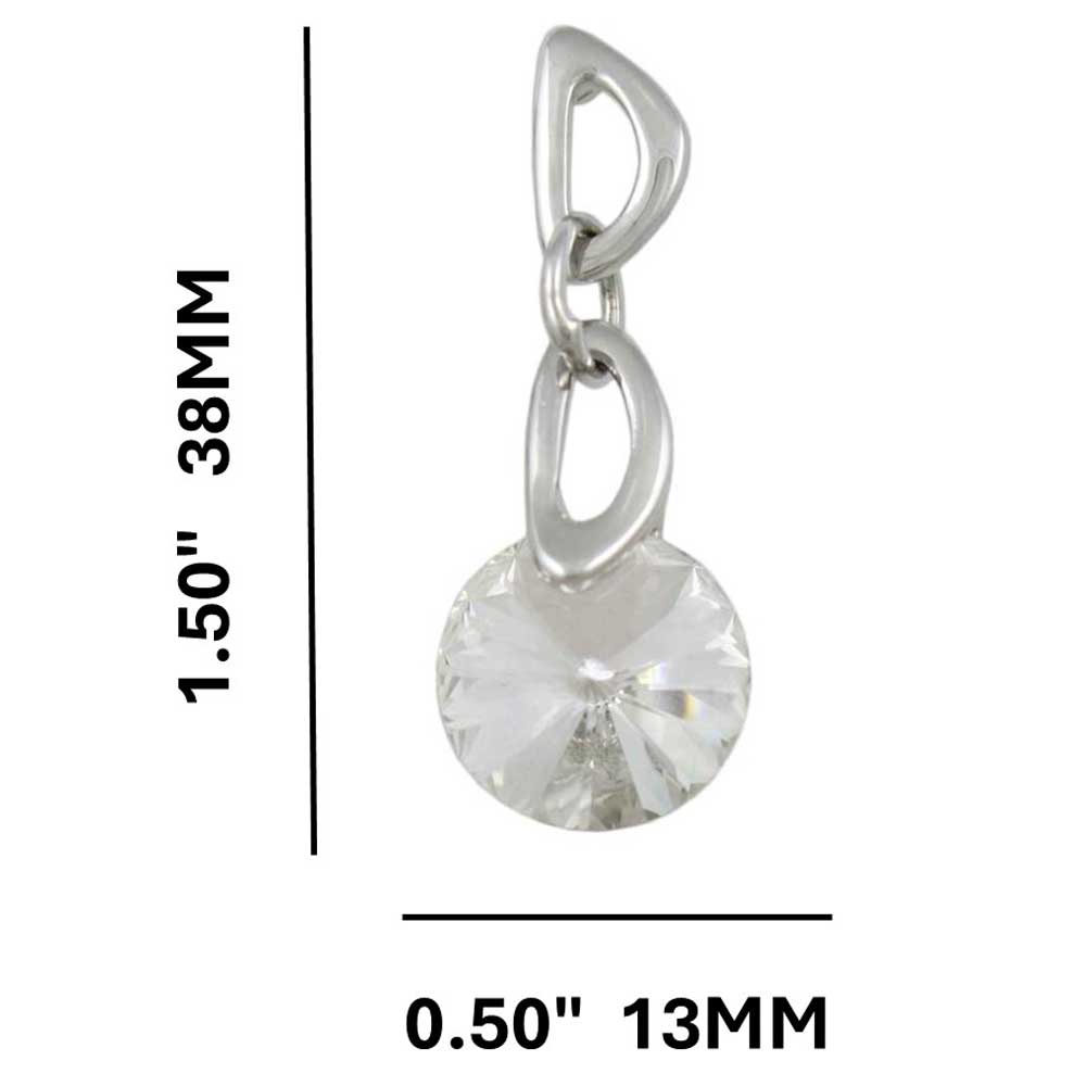 Dangling Large Round Clear Crystal Pierced Earring - REC033 - Lilylin Designs