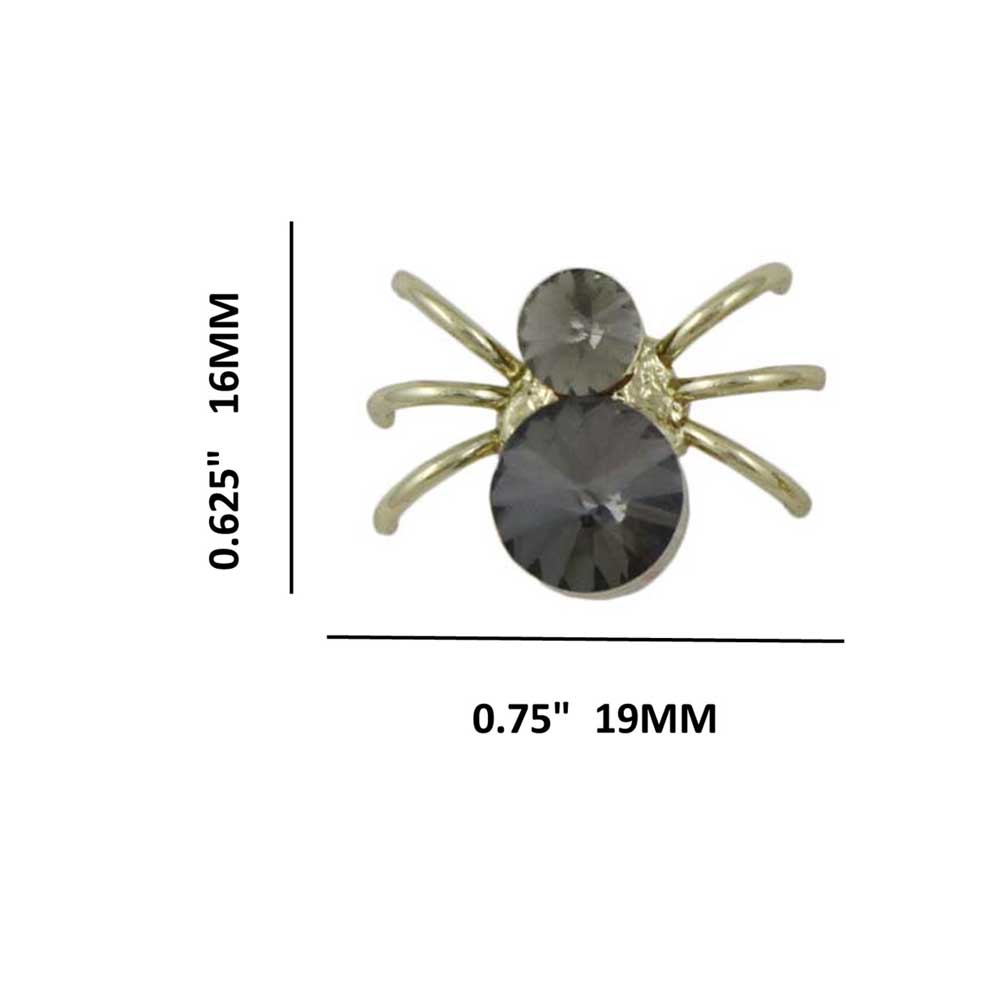 Small Gray Crystal Spider Clip On Earring - REC047C - Lilylin Designs