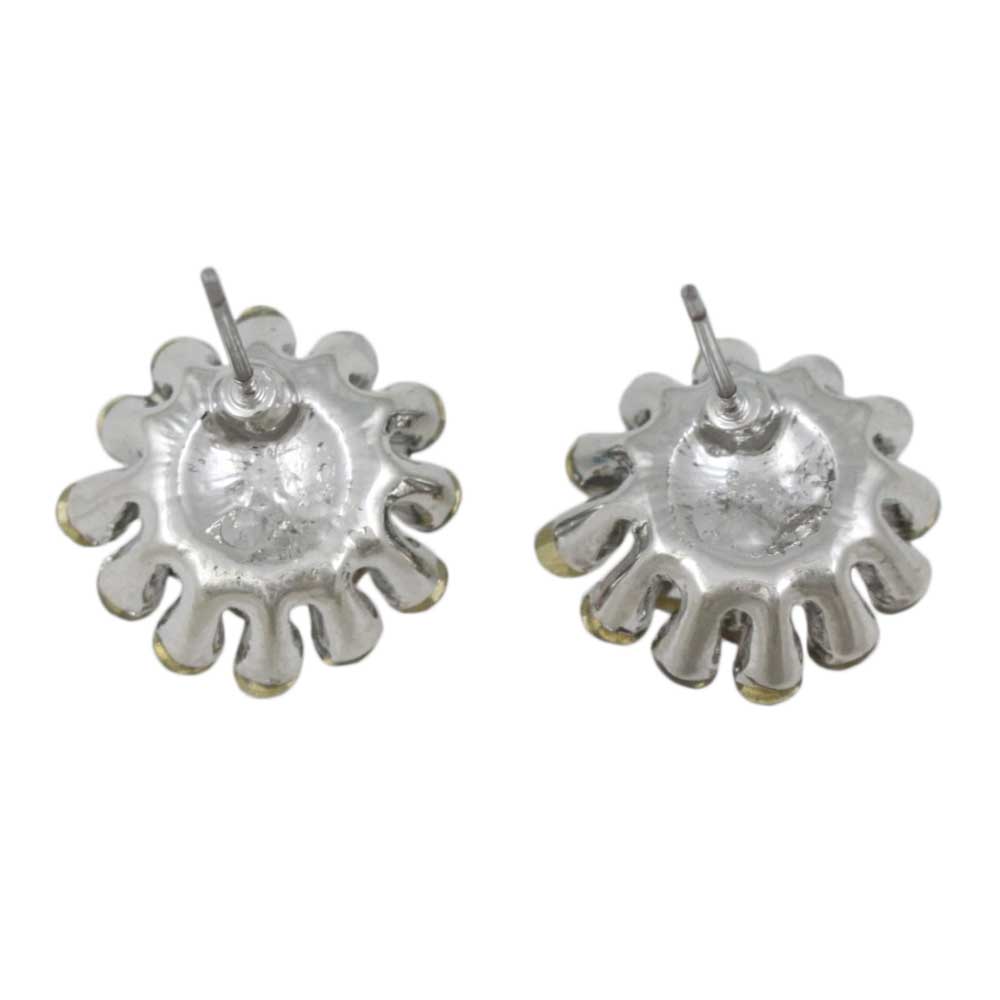 Pink Blue and Yellow Pastel Crystal Pierced Earring - REC131 - Lilylin Designs