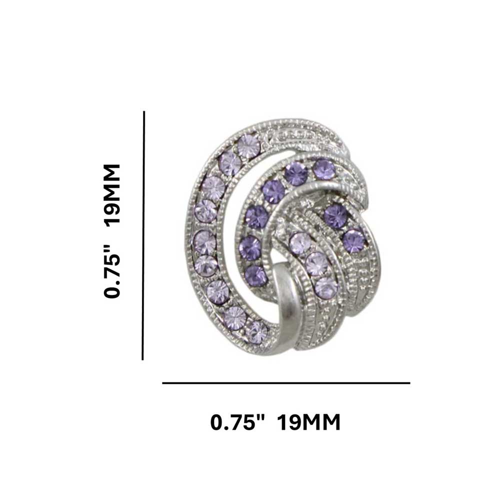 Light and Dark Purple Crystal Waves Clip On Earring - REC139C - Lilylin Designs