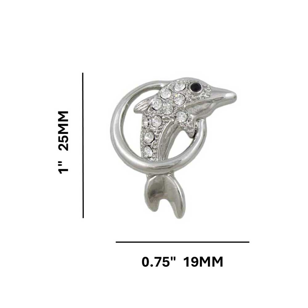 Crystal Dolphin Jumping Through Hoop Pierced Earring - REC148 - Lilylin Designs