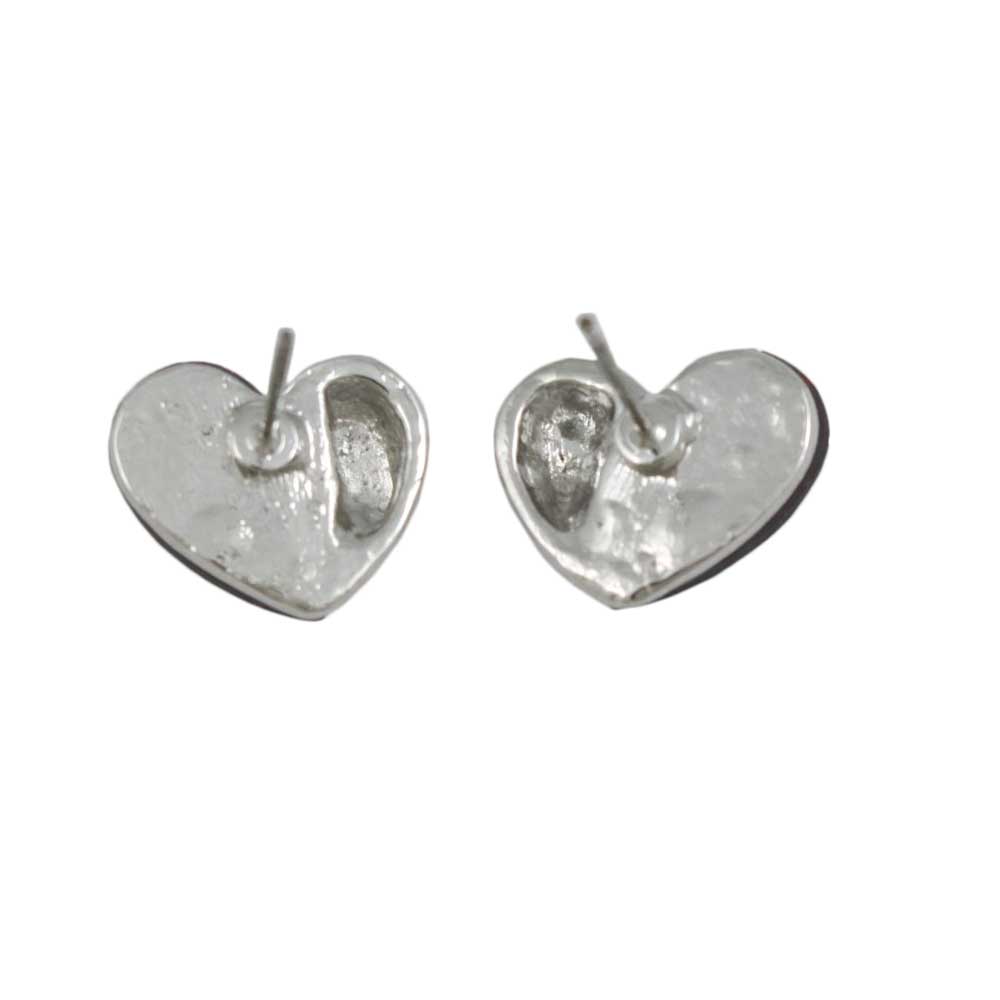 Black Crystal Heart Stud Pierced Earring - REC151 - Lilylin Designs