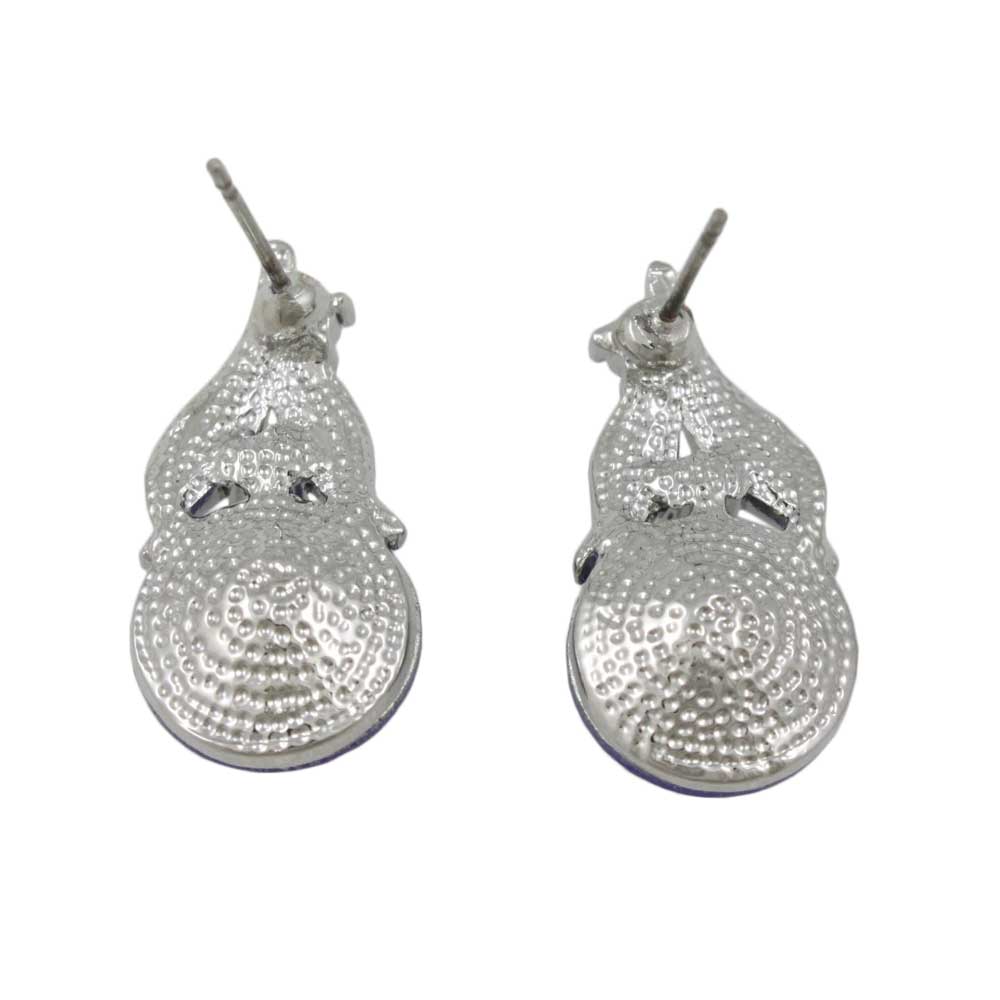 Blue Crystal Inverted Flower Drop Earring - REC256 - Lilylin Designs