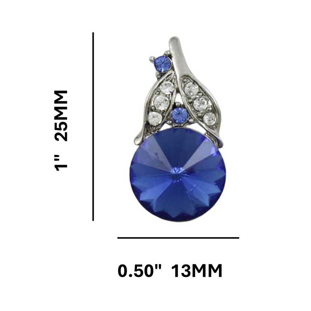 Blue Crystal Inverted Flower Drop Earring - REC256 - Lilylin Designs