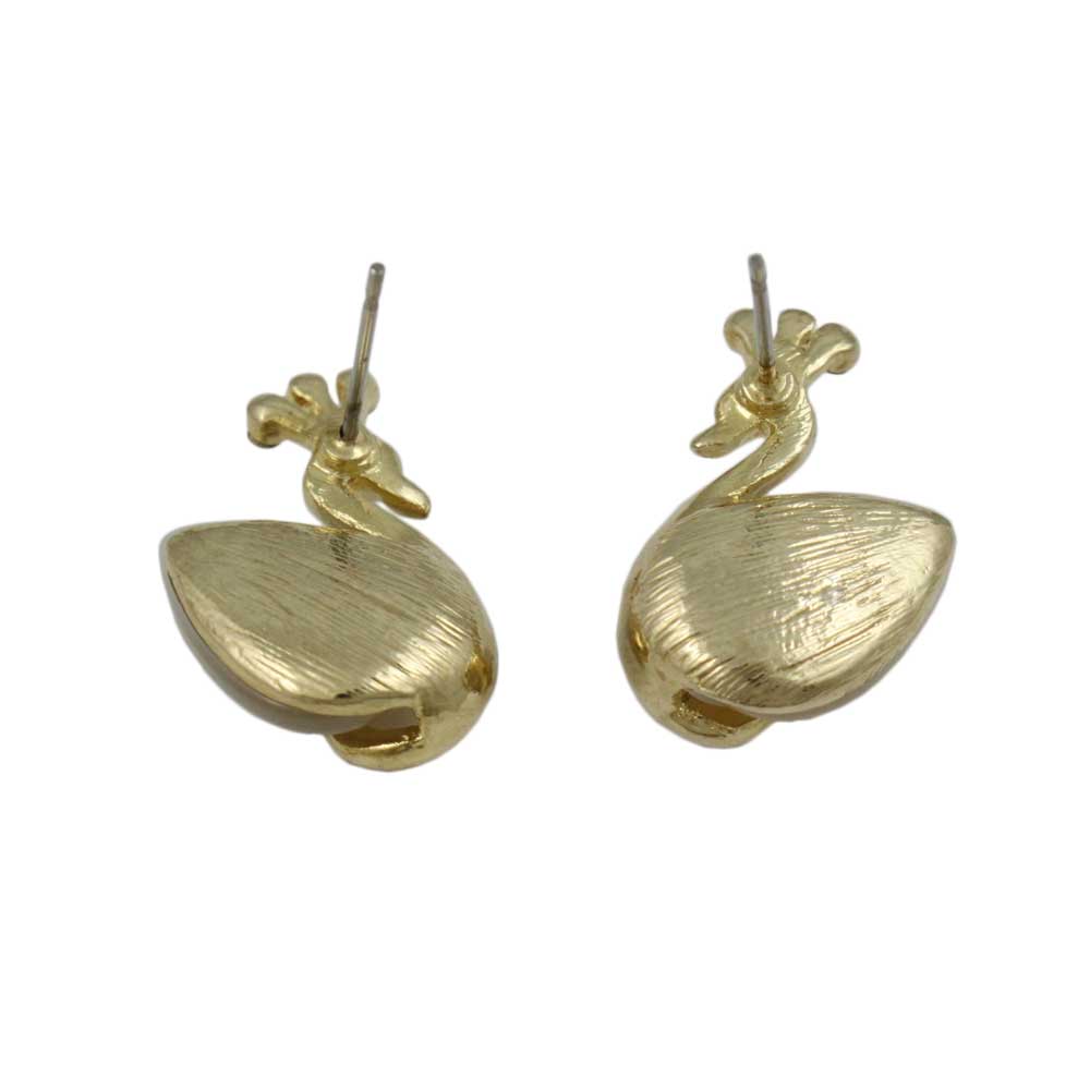 Swan Princess Pierced Earring in Cream Cats Eye - REC258 - Lilylin Designs