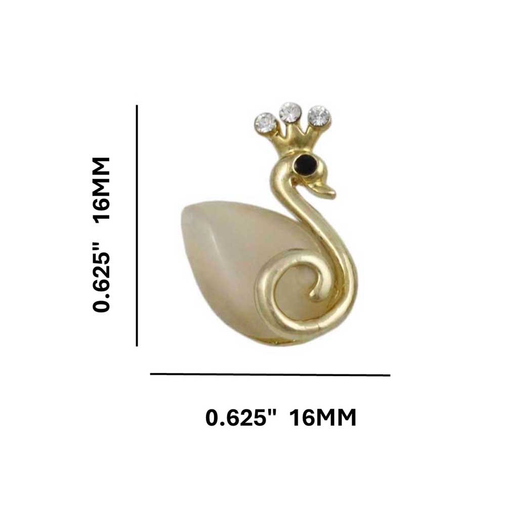 Swan Princess Pierced Earring in Cream Cats Eye - REC258 - Lilylin Designs