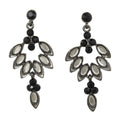 Gray Marquis with Black Crystals Dangling Earring - REC276B - Lilylin Designs