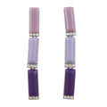 Dangling Trio of Purple Rectangles Pierced Earring - REC306 - Lilylin Designs