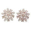 Light Pink Cats Eye Flower Stud Pierced Earring - REC407 - Lilylin Designs