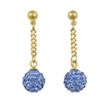 Blue 6MM Crystal Ball Dangling Earring - REC422B - Lilylin Designs