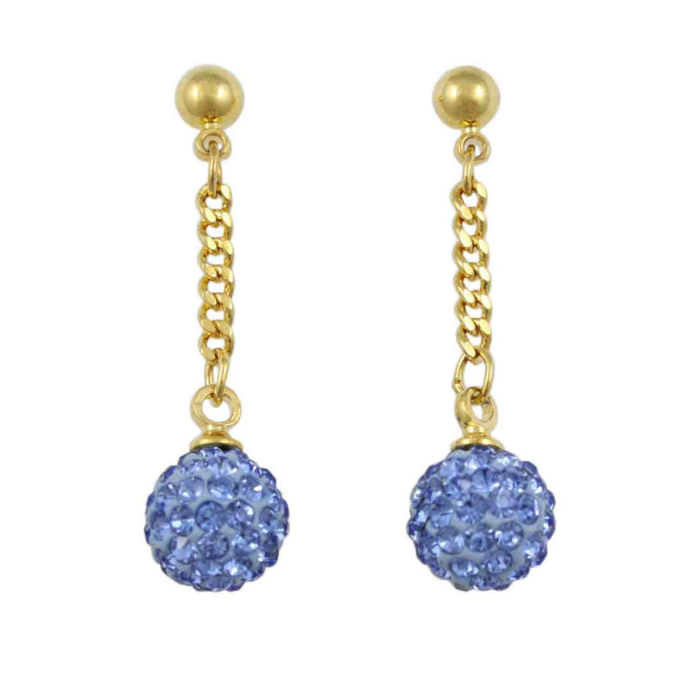 Lilylin Designs Blue 6MM Crystal Ball Dangling Earring