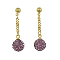 Light Purple 6MM Crystal Ball Dangling Earring - REC422P - Lilylin Designs