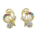 Pastel Crystal Profile Butterfly Stud Pierced Earring - REC425 - Lilylin Designs