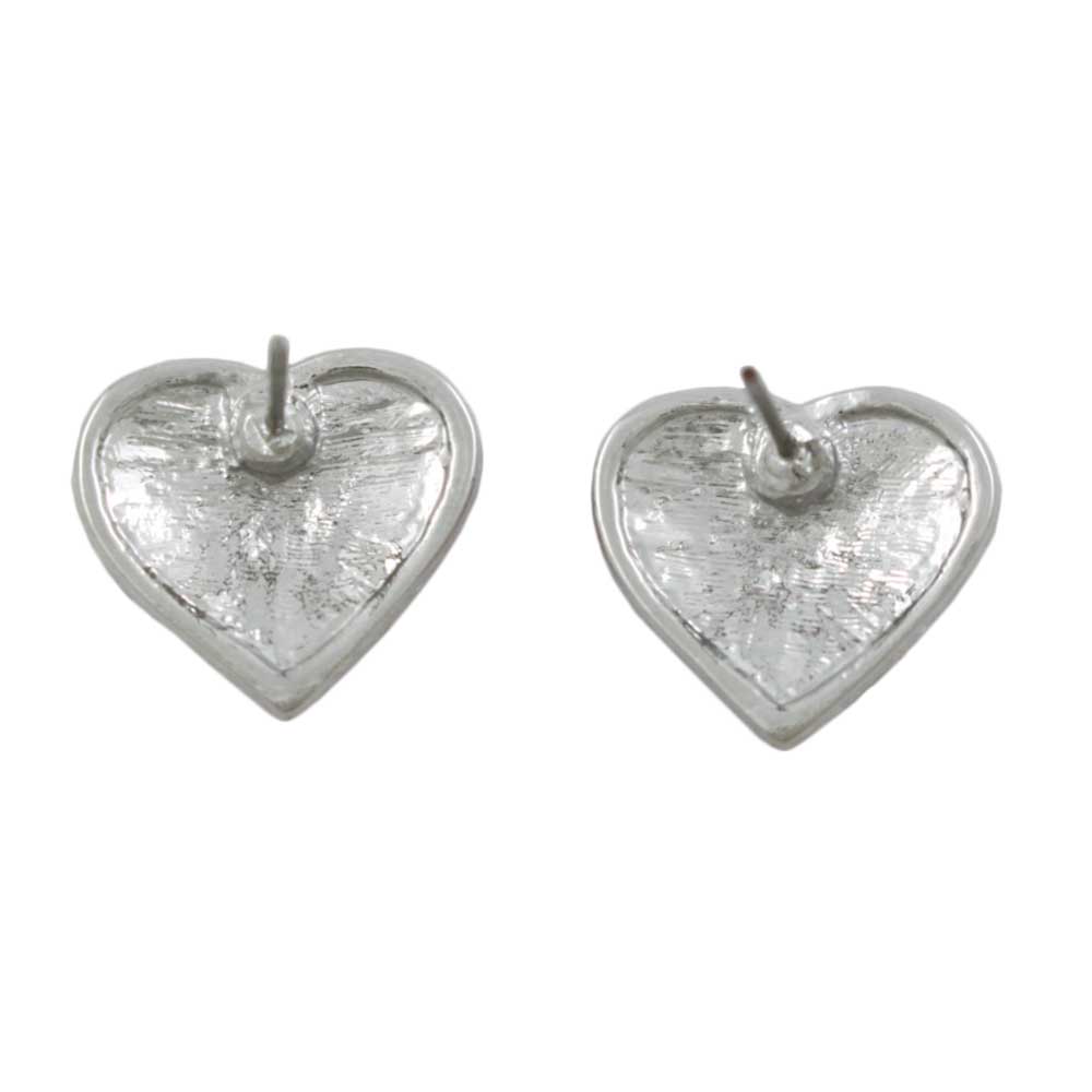 Pink and Purple Crystal Heart Pierced Earring - REC502A - Lilylin Designs