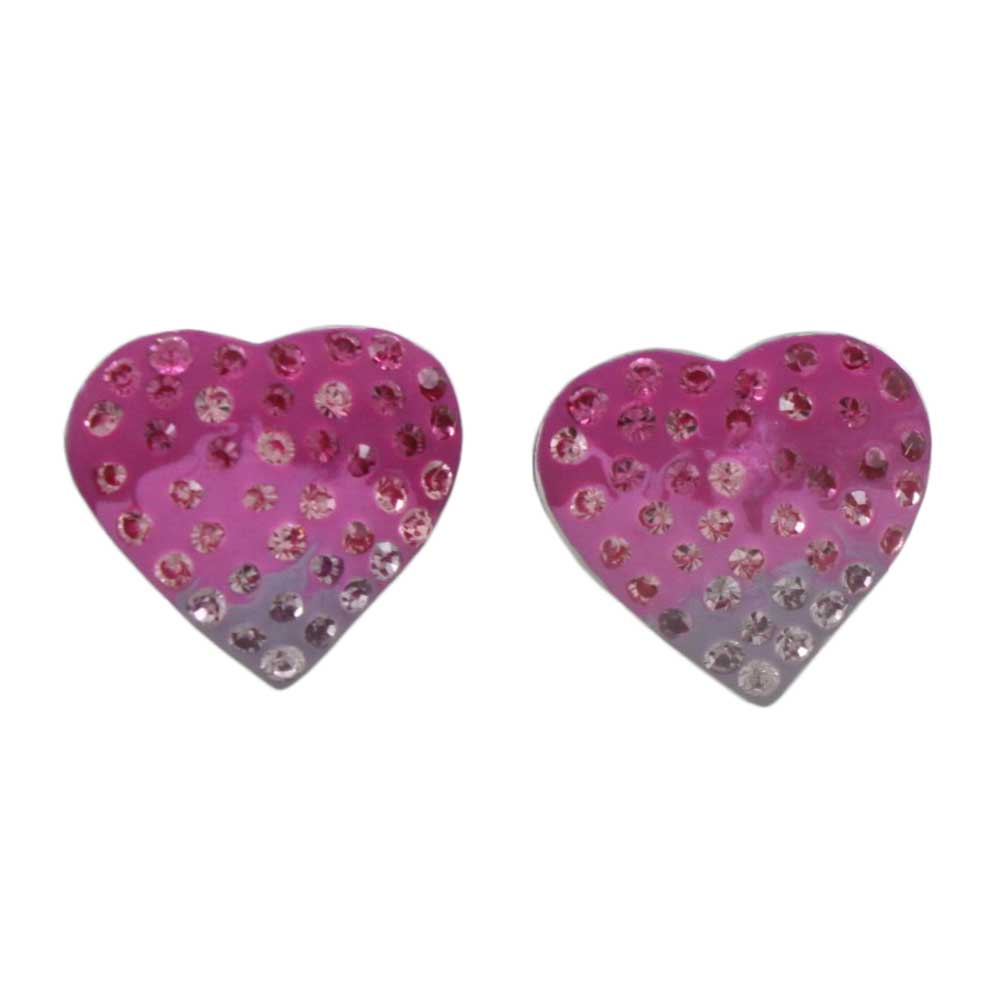 Lilylin Designs Pink and Purple Crystal Heart Clip Earring