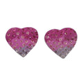 Pink and Purple Crystal Heart Pierced Earring - REC502A - Lilylin Designs