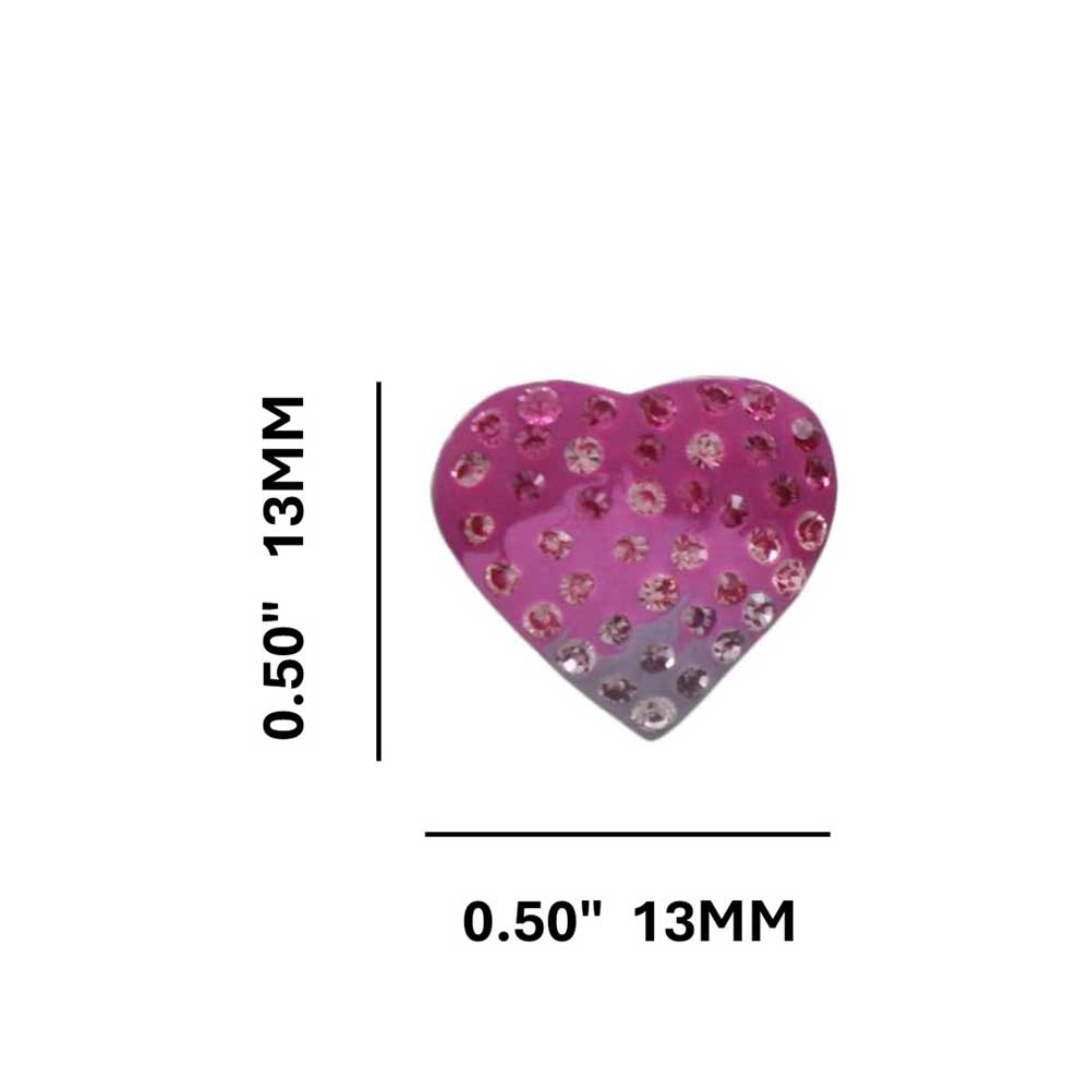 Pink and Purple Crystal Heart Clip Earring - REC502AC - Lilylin Designs