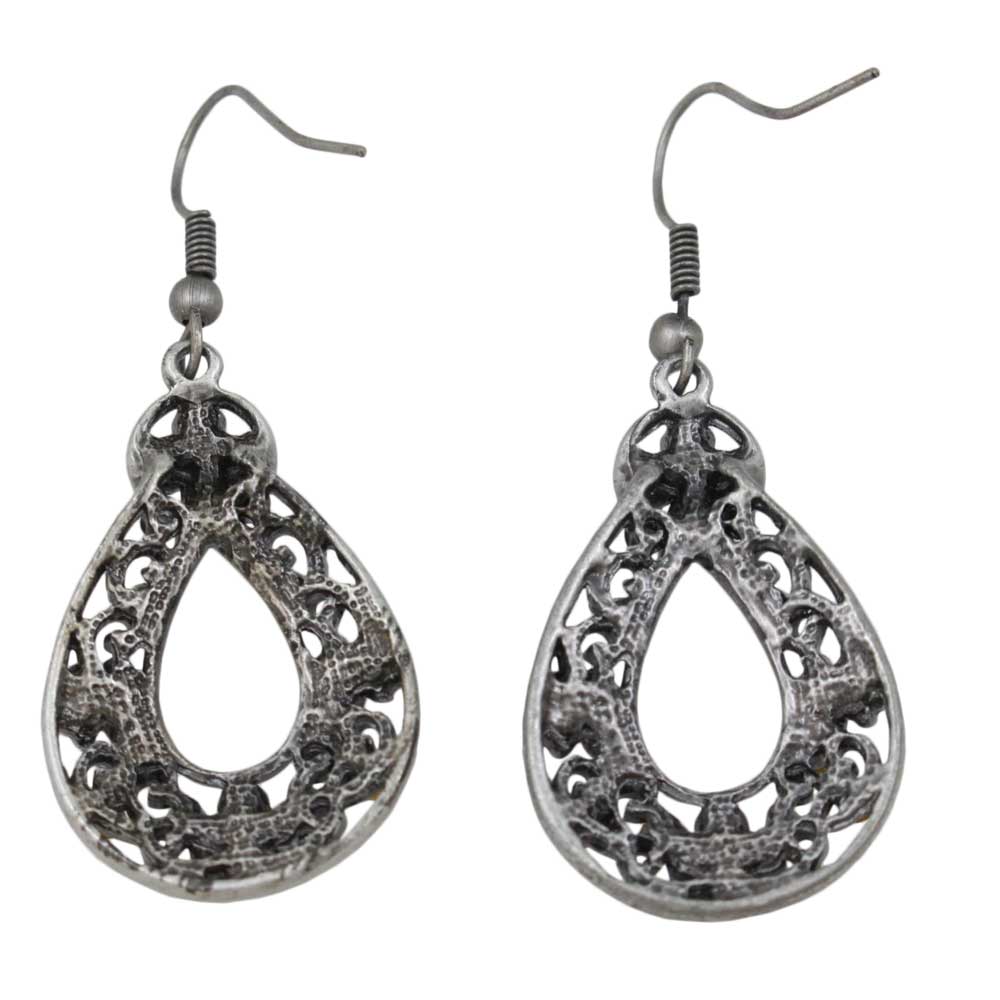 Dark and Light Purple Flower Teardrop Pierced Earring - REC523 - Lilylin Designs