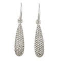 Silver Pave Crystal Teardrop Dangling Earring - REC524 - Lilylin Designs