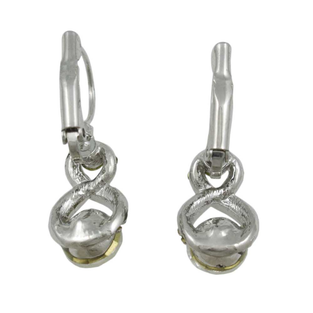 Silver Figure 8 with Clear Crystals Leverback Earring - REC525 - Lilylin Designs