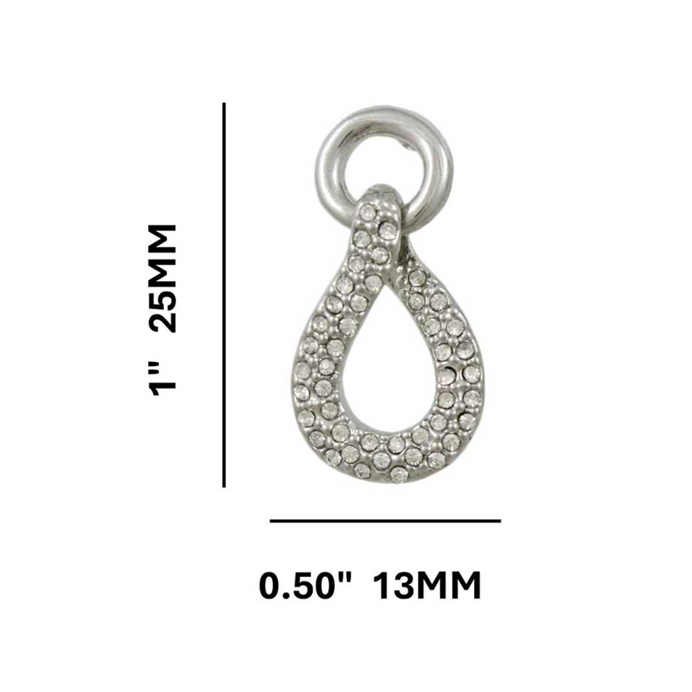 Circle with Dangling Pave Crystal Teardrop Pierced Earring - REC526 - Lilylin Designs