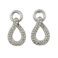 Circle with Dangling Pave Crystal Teardrop Pierced Earring - REC526 - Lilylin Designs