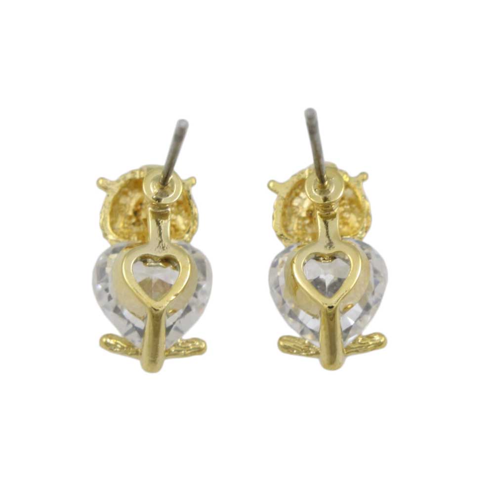 Tiny Crystal Owl Stud Pierced Earring - REC533 - Lilylin Designs