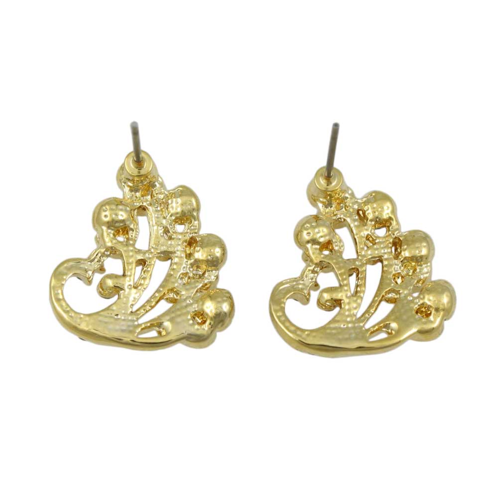 Purple Crystal Peacock Stud Pierced Earring - REC534 - Lilylin Designs