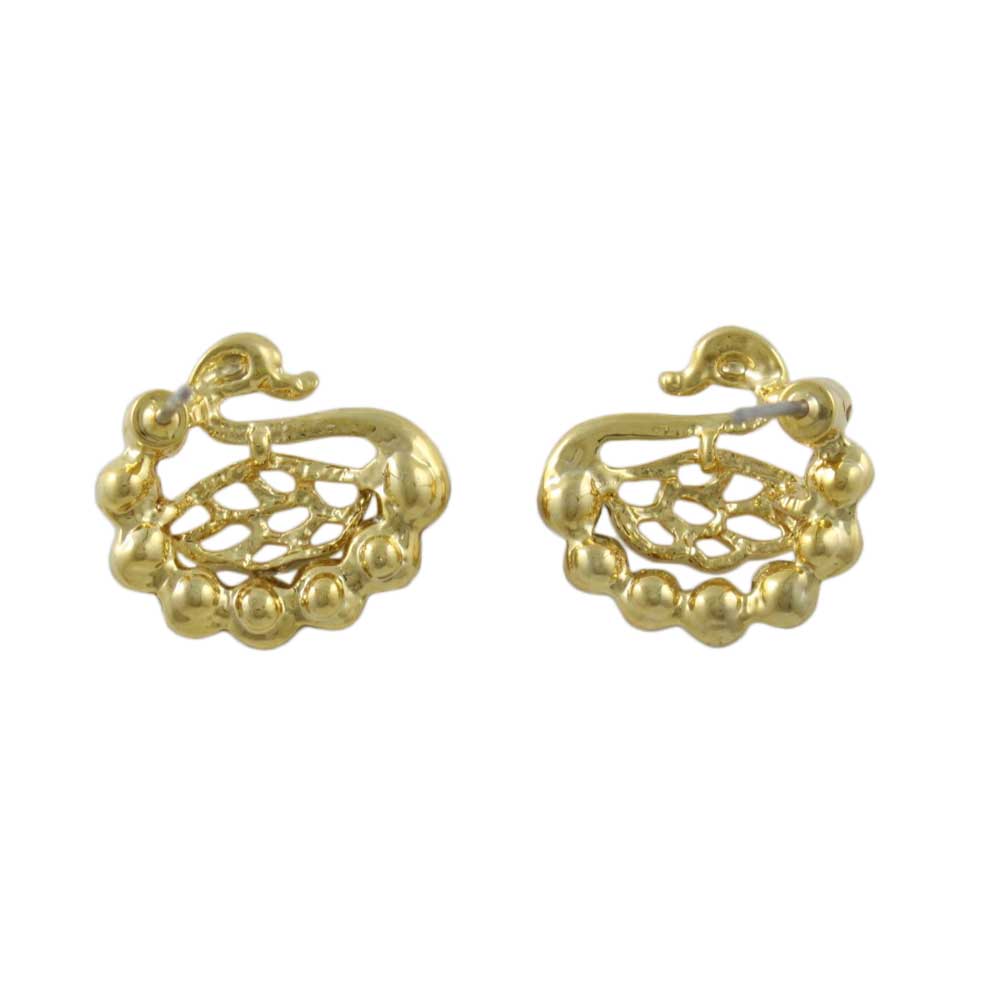 Small Crystal Swan Stud Pierced Earring - REC537 - Lilylin Designs
