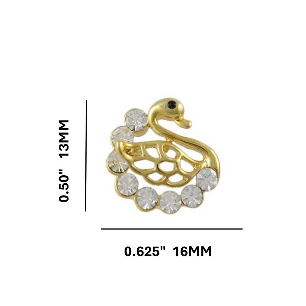 Small Crystal Swan Stud Pierced Earring - REC537 - Lilylin Designs