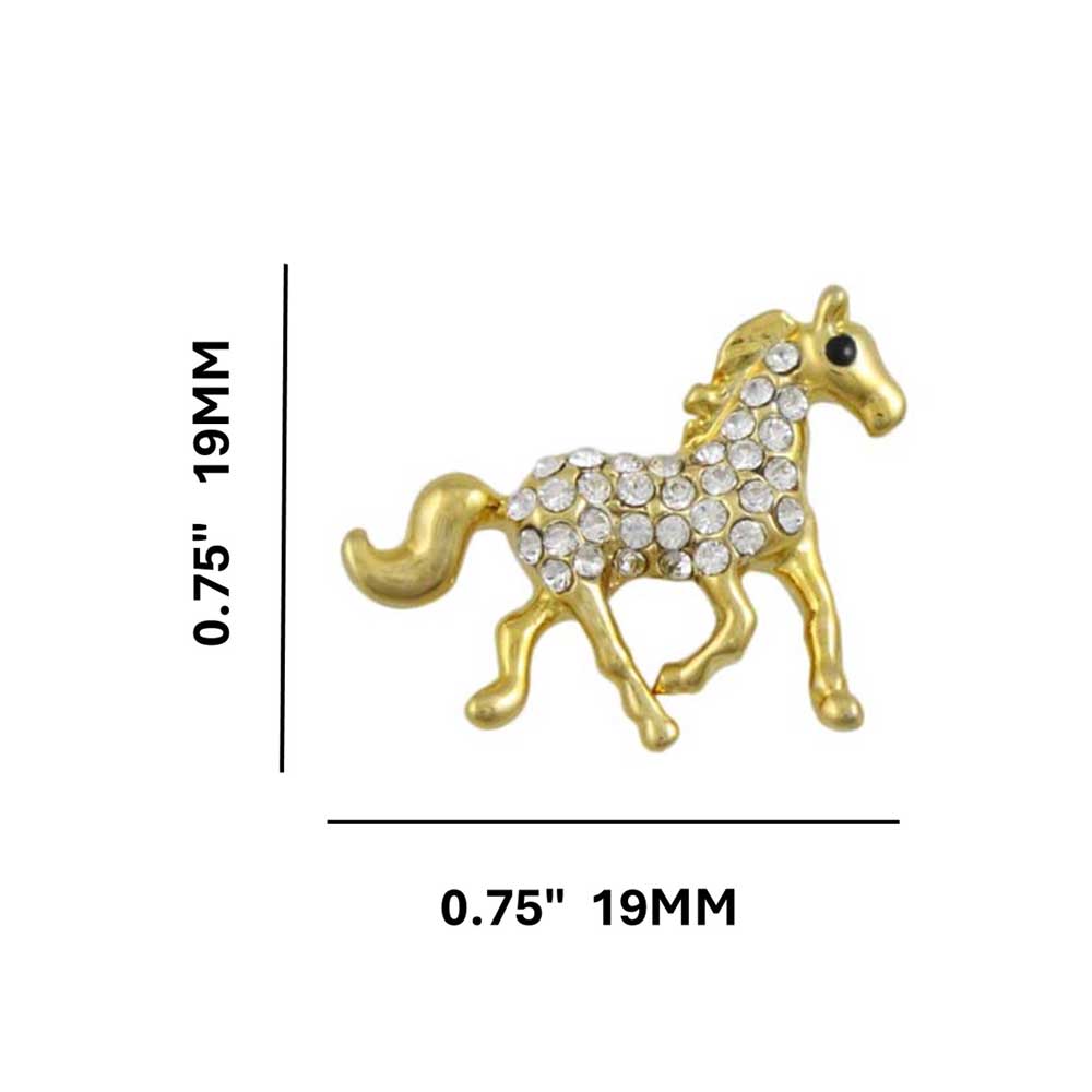 Gold and Crystal Running Horse Pierced Earring - REC539 - Lilylin Designs
