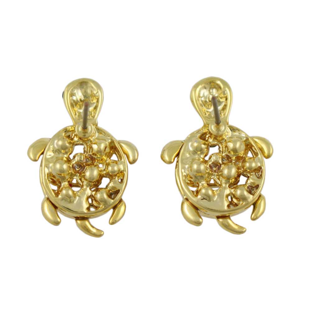 Cute Pastel Crystal Turtle with Black Eyes Pierced Earring - REC546 - Lilylin Designs