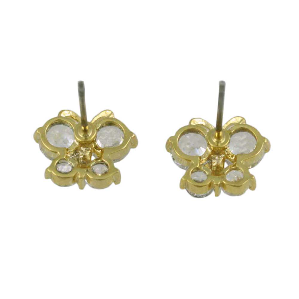 Small Crystal Butterfly Pierced Earring - REC554 - Lilylin Designs
