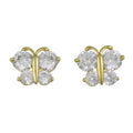 Small Crystal Butterfly Pierced Earring - REC554 - Lilylin Designs