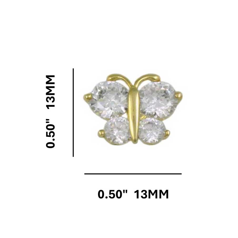 Small Crystal Butterfly Clip Earring - REC554C - Lilylin Designs