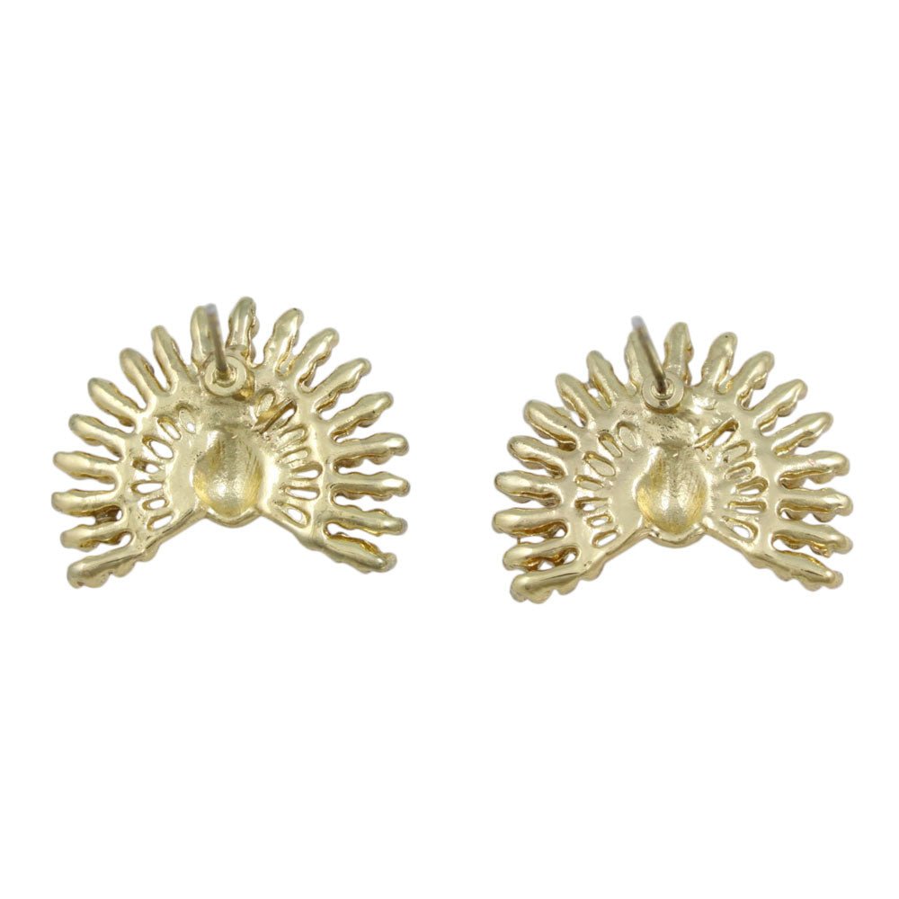Crystal Peacock with Fanned Tail Pierced Earring - REC580 - Lilylin Designs
