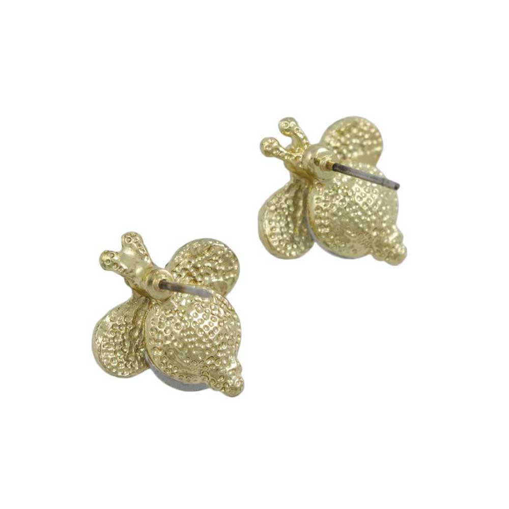 Purple Crystal Bee with Crystal Wings Pierced Earring - REC582 - Lilylin Designs