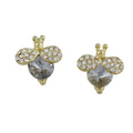 Purple Crystal Bee with Crystal Wings Pierced Earring - REC582 - Lilylin Designs