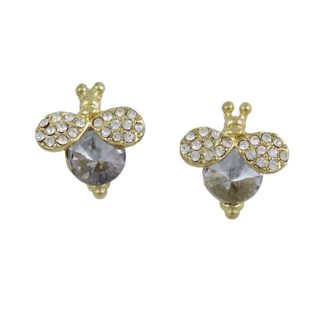 Purple Crystal Bee with Crystal Wings Pierced Earring - REC582 - Lilylin Designs
