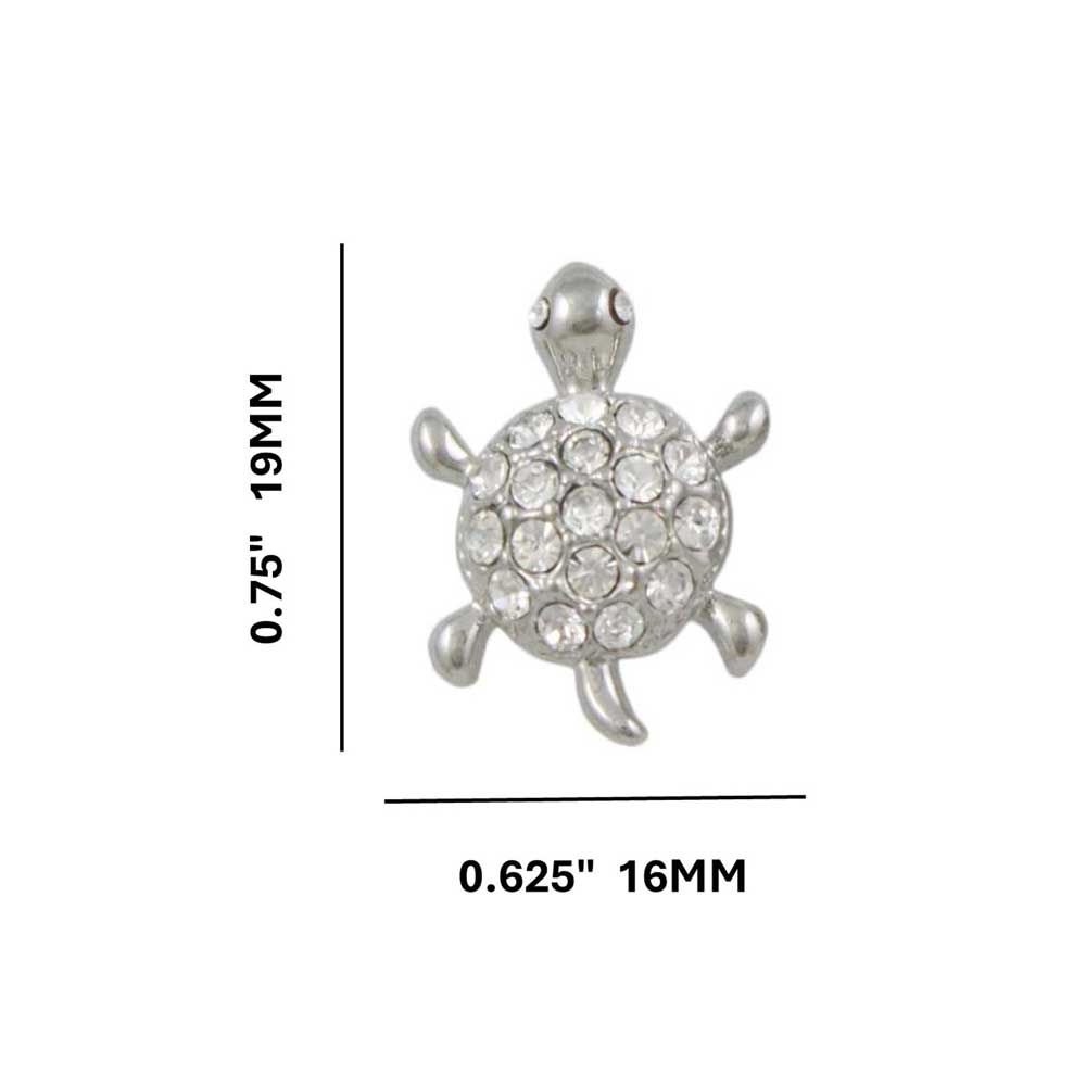 Small Round Crystal Turtle Pierced Earring - REC583 - Lilylin Designs