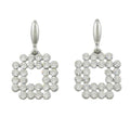 Sparkling Crystals Dangling Square Pierced Earring - REC584 - Lilylin Designs