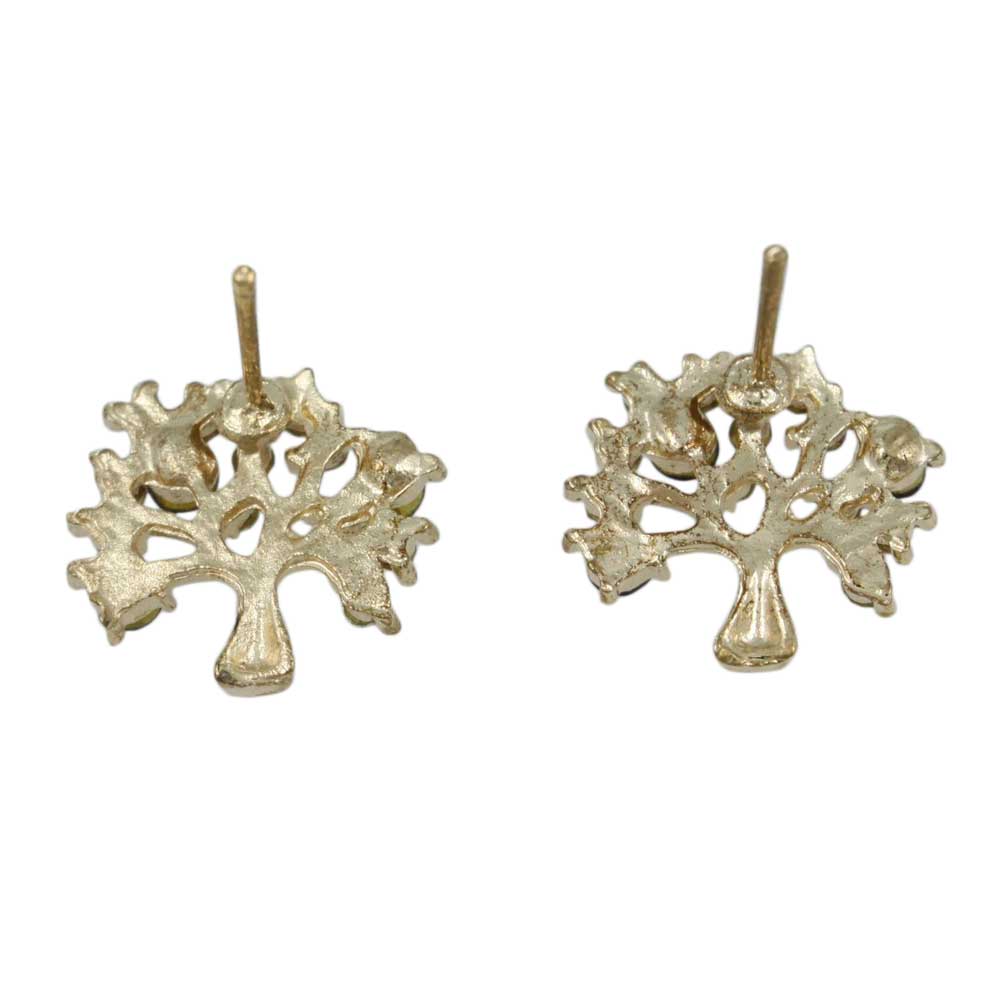 Small Crystal Tree of Life Stud Pierced Earring - REC585 - Lilylin Designs
